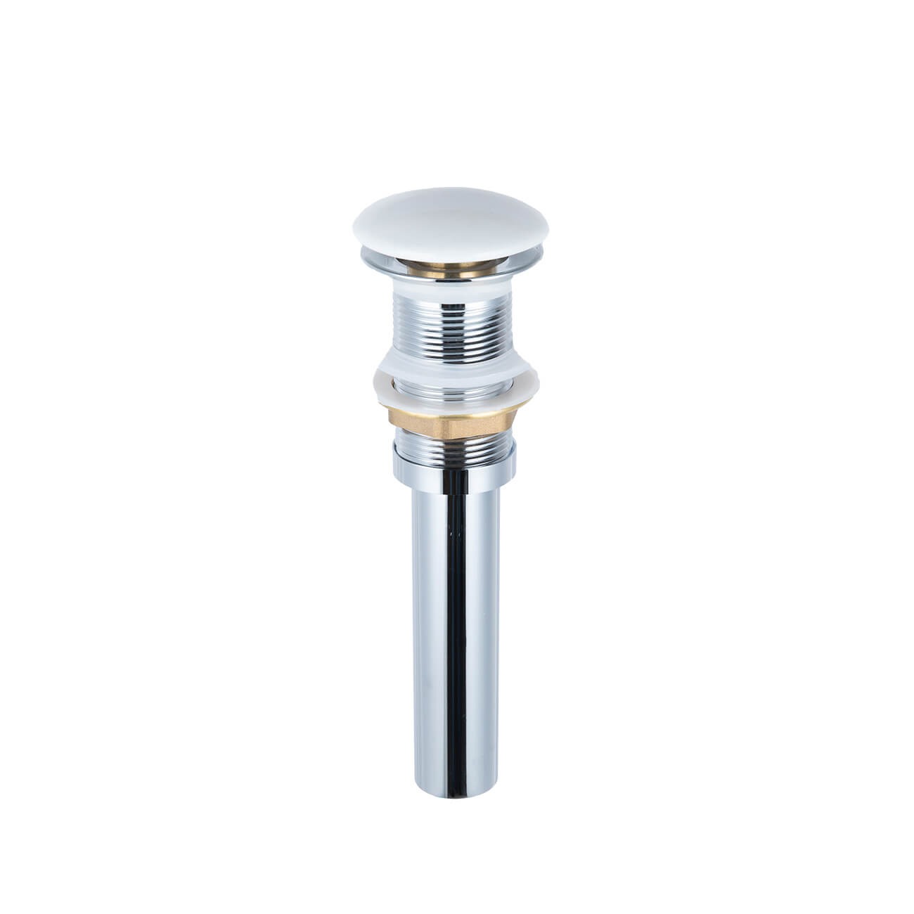 Bathroom Vessel Sink Drain - No Overflow - White