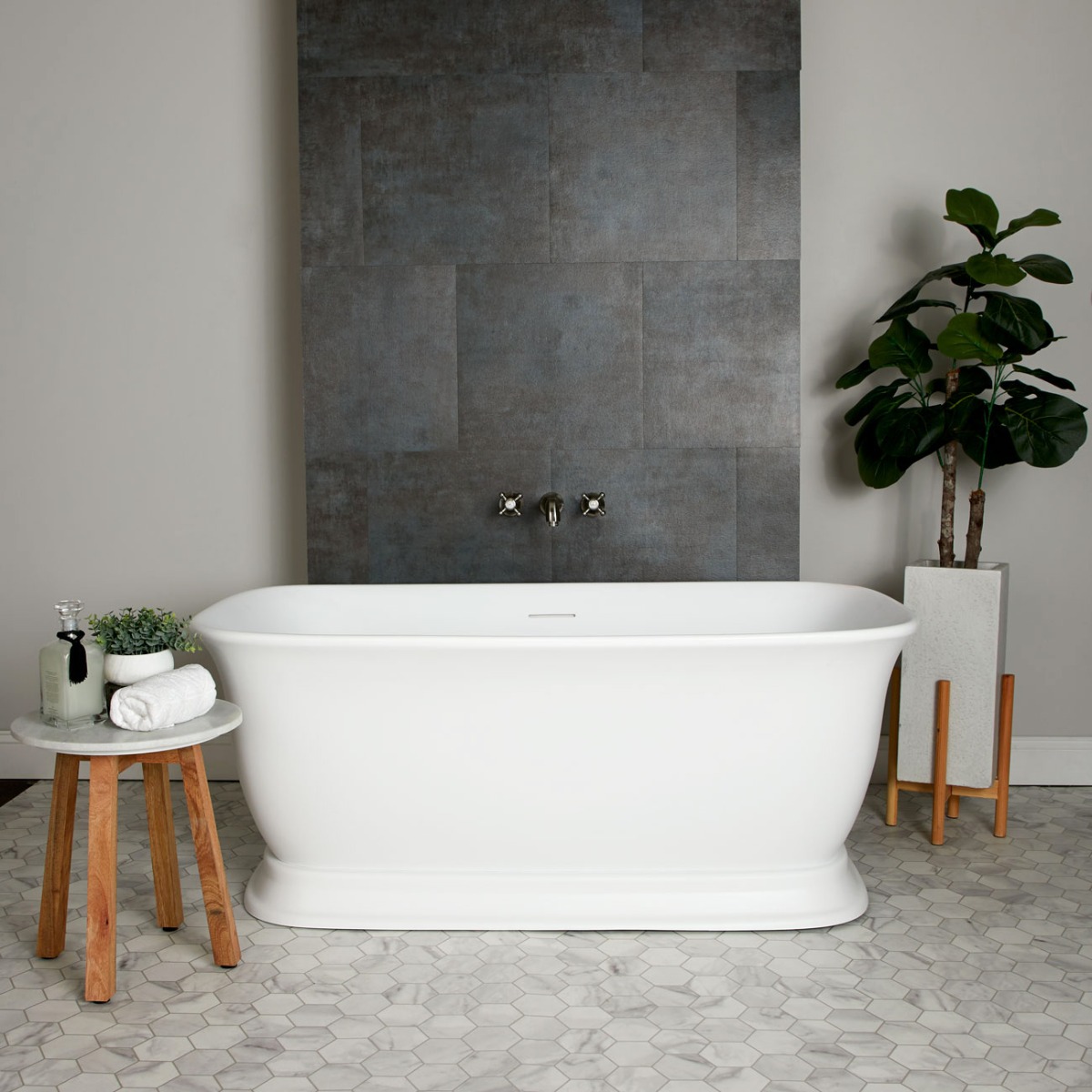 Emilia Acrylic Double Ended Freestanding Bathtub - Matte White