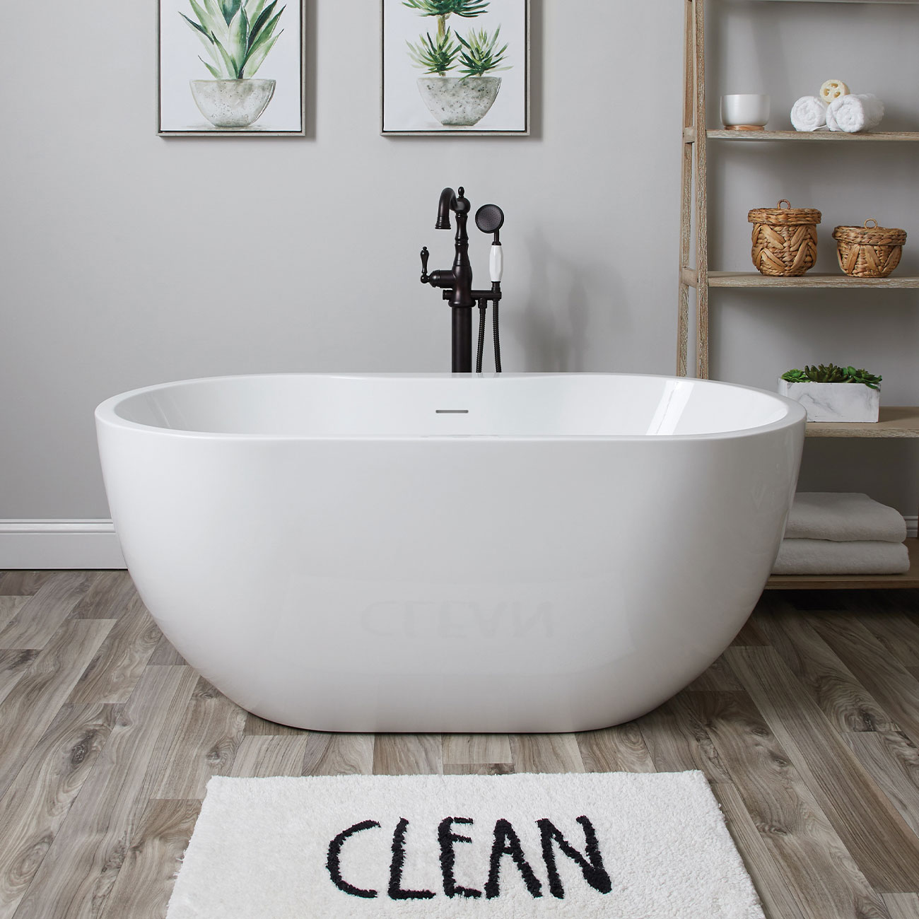 MATTEO II Acrylic Contemporary Double Ended Tub - No Faucet Drilling