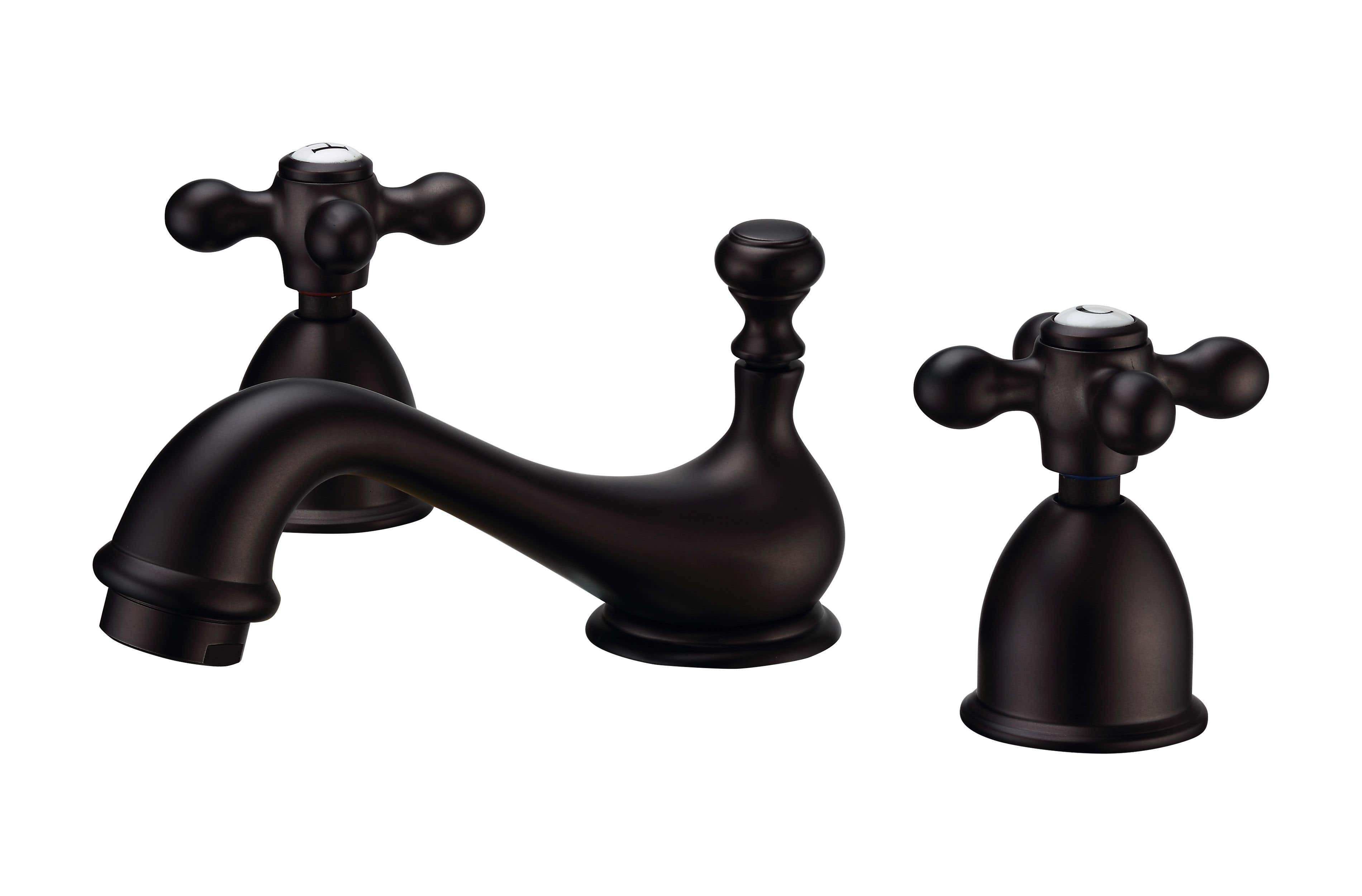 Minispread Teapot Bathroom Sink Faucet - Metal Cross Handles