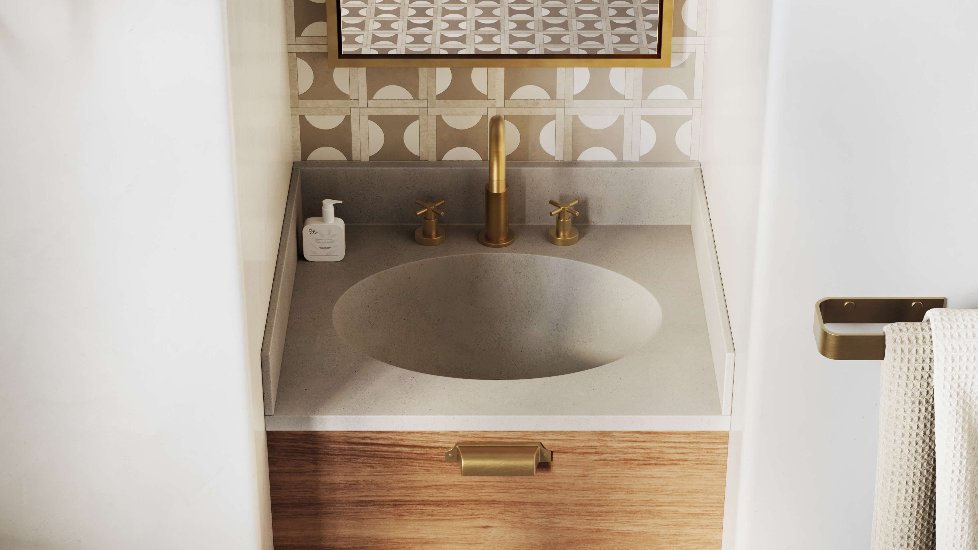 VT1B1719 Ellipse 17 x 19 Single Bowl Vanity Top in Limestone