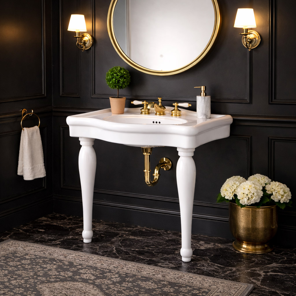 34 Inch Console Sink Traditional Console Sink