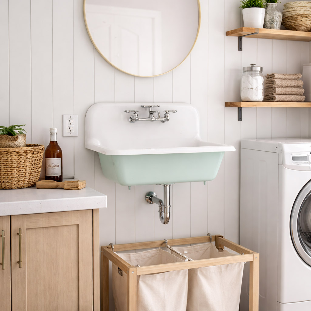 30" Cast Iron High Back Sink