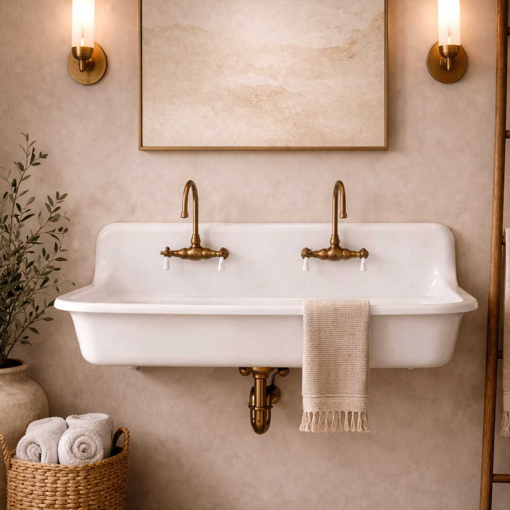 48" Cast Iron High Back Sink