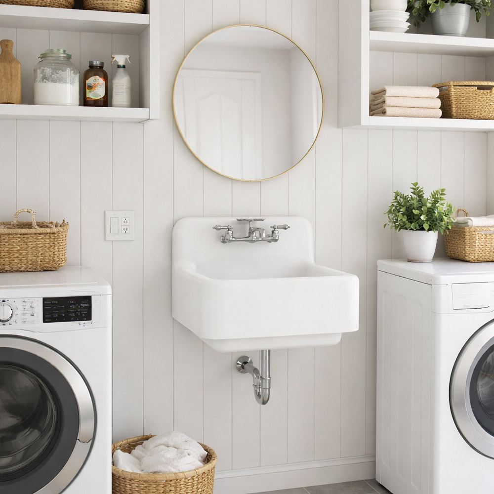 25" Cast Iron High Back Sink