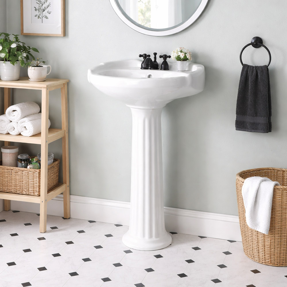 20 Inch Pedestal Sink - 4 Inch Faucet Center