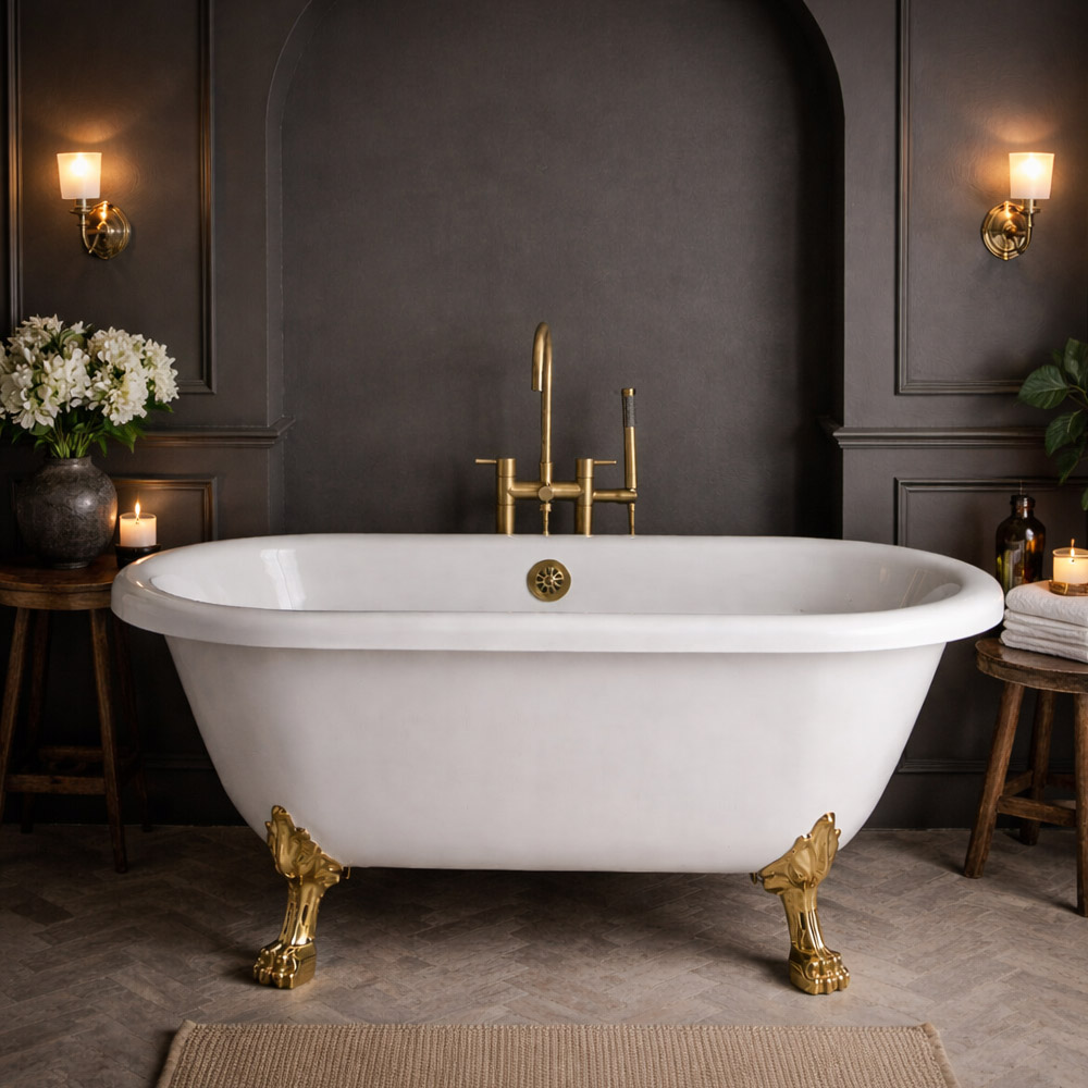 KRIS II Acrylic Clawfoot Double Ended Tub