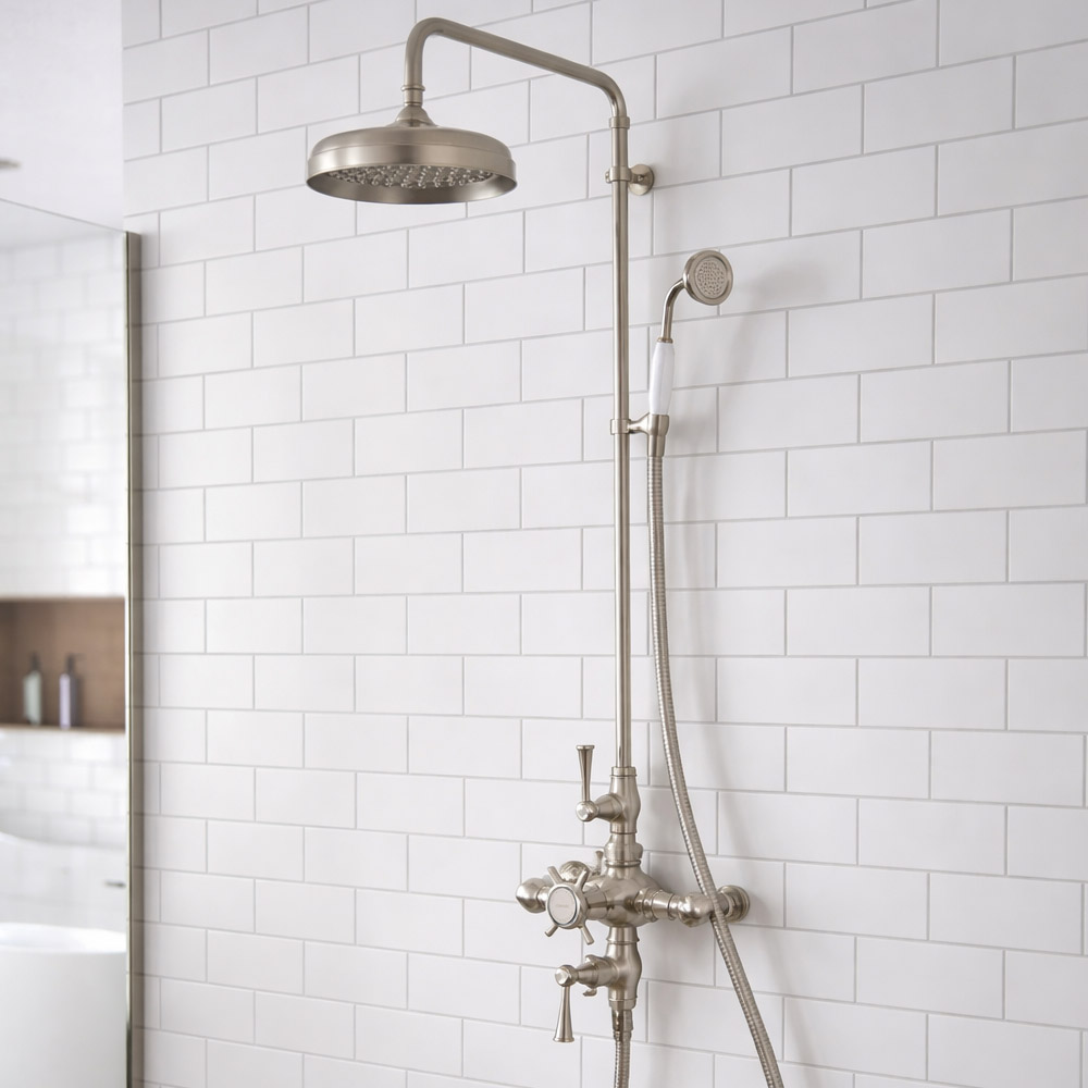 Exposed Thermostatic Bathroom Shower Set with Handshower