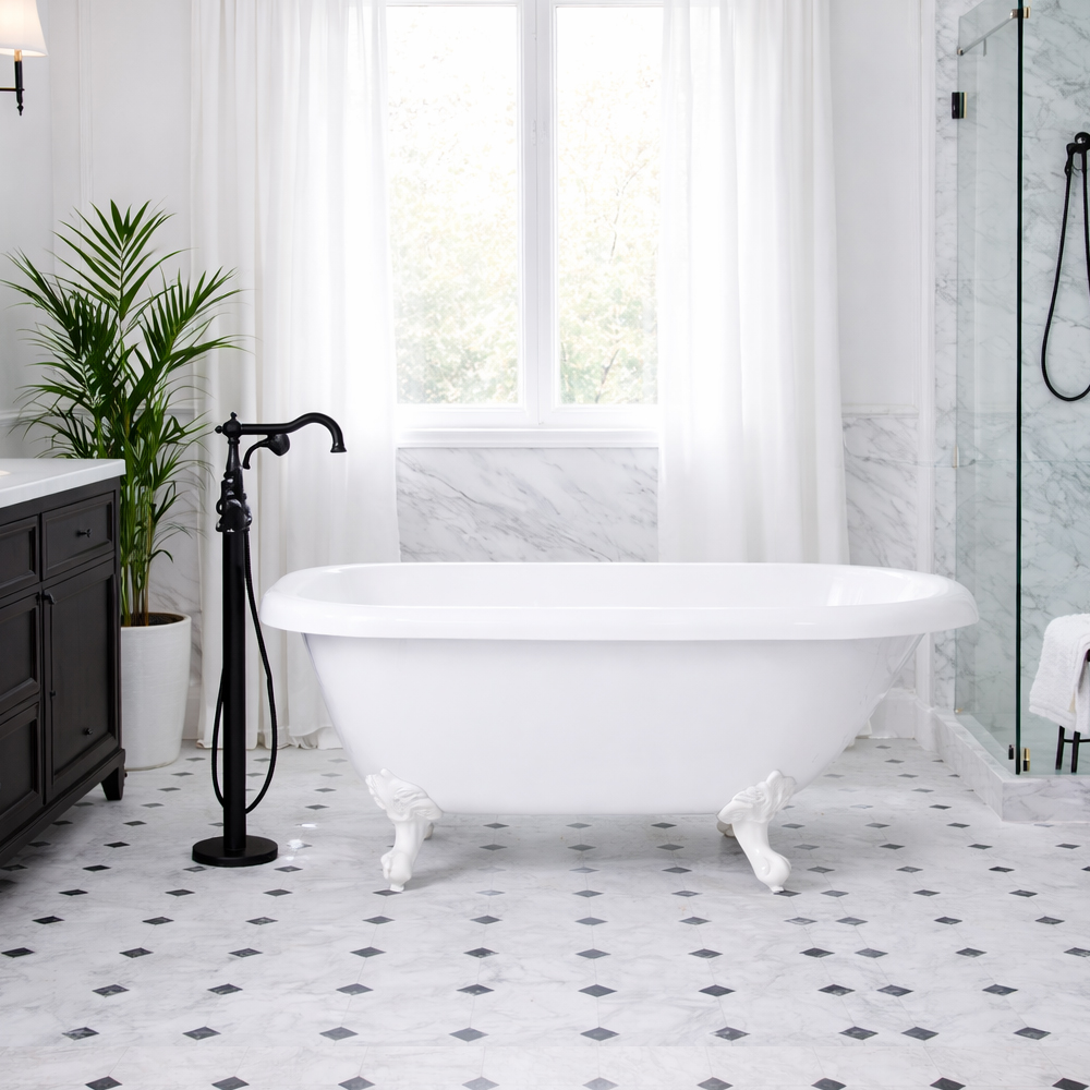 Adair Acrylic Clawfoot Classic Tub - Imperial Feet