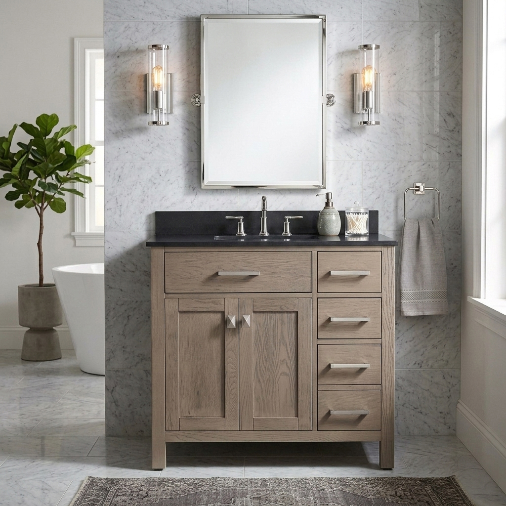 Neeson 36 Inch Birch and Oak Vanity