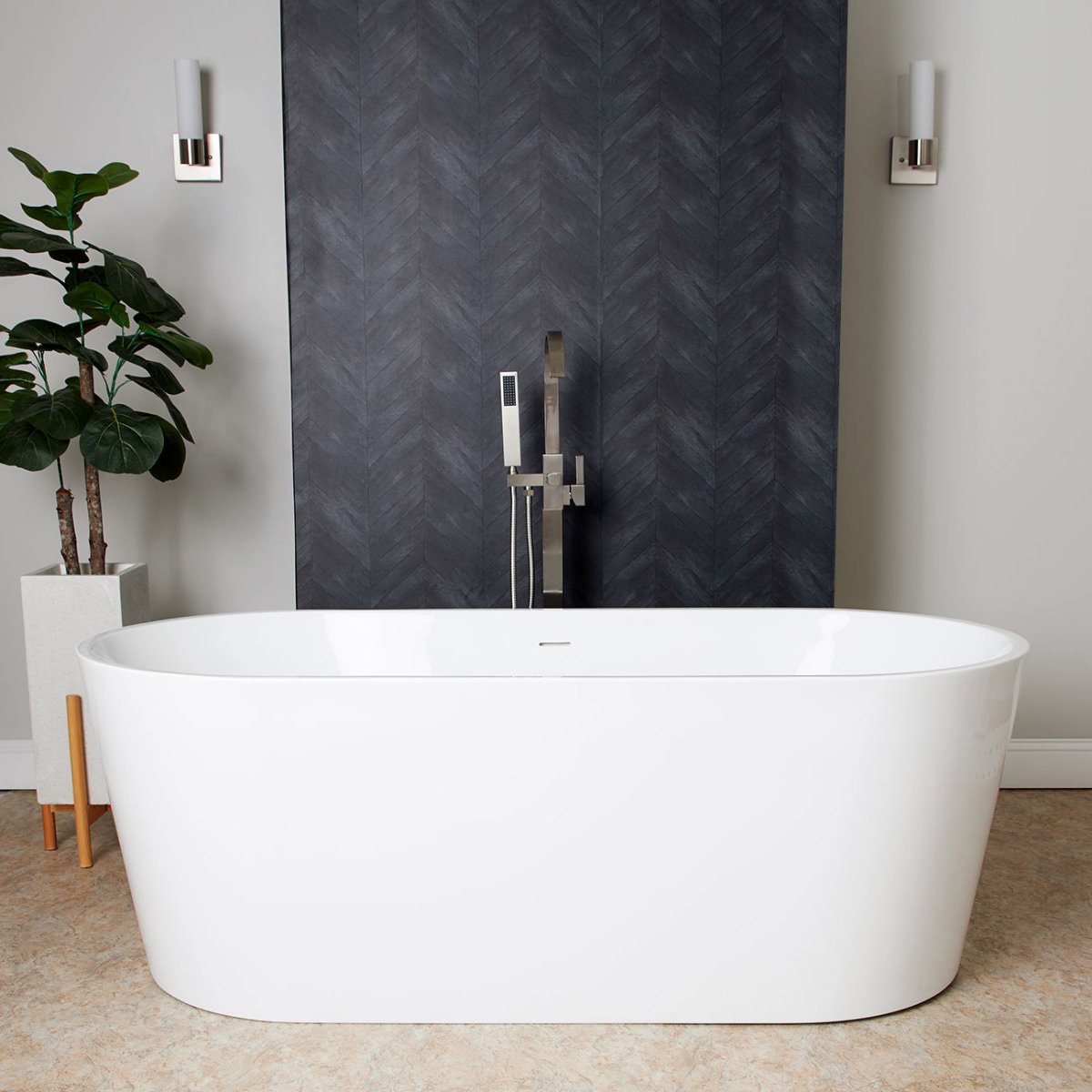 ELIZABETHAN ACRYLIC CONTEMPORARY DOUBLE ENDED TUB - NO FAUCET DRILLING