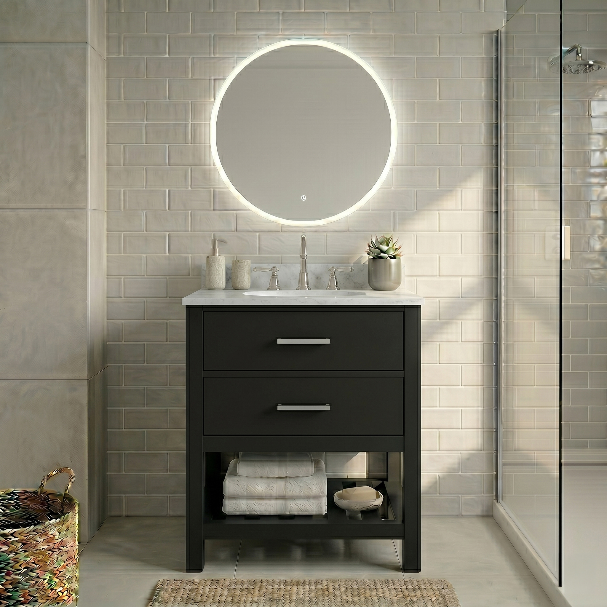 Holden 24 Inch Birch and Oak Console Vanity