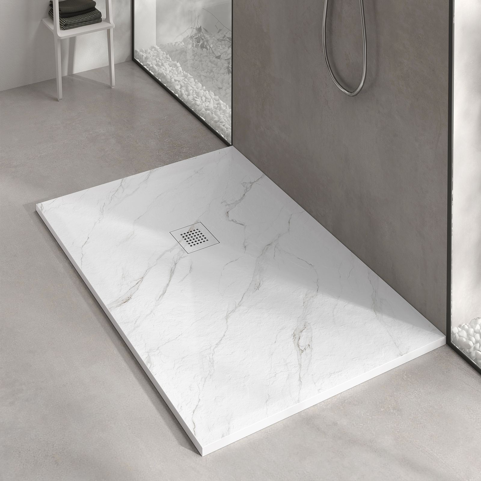 Carrara Marble Stone Shower Pan