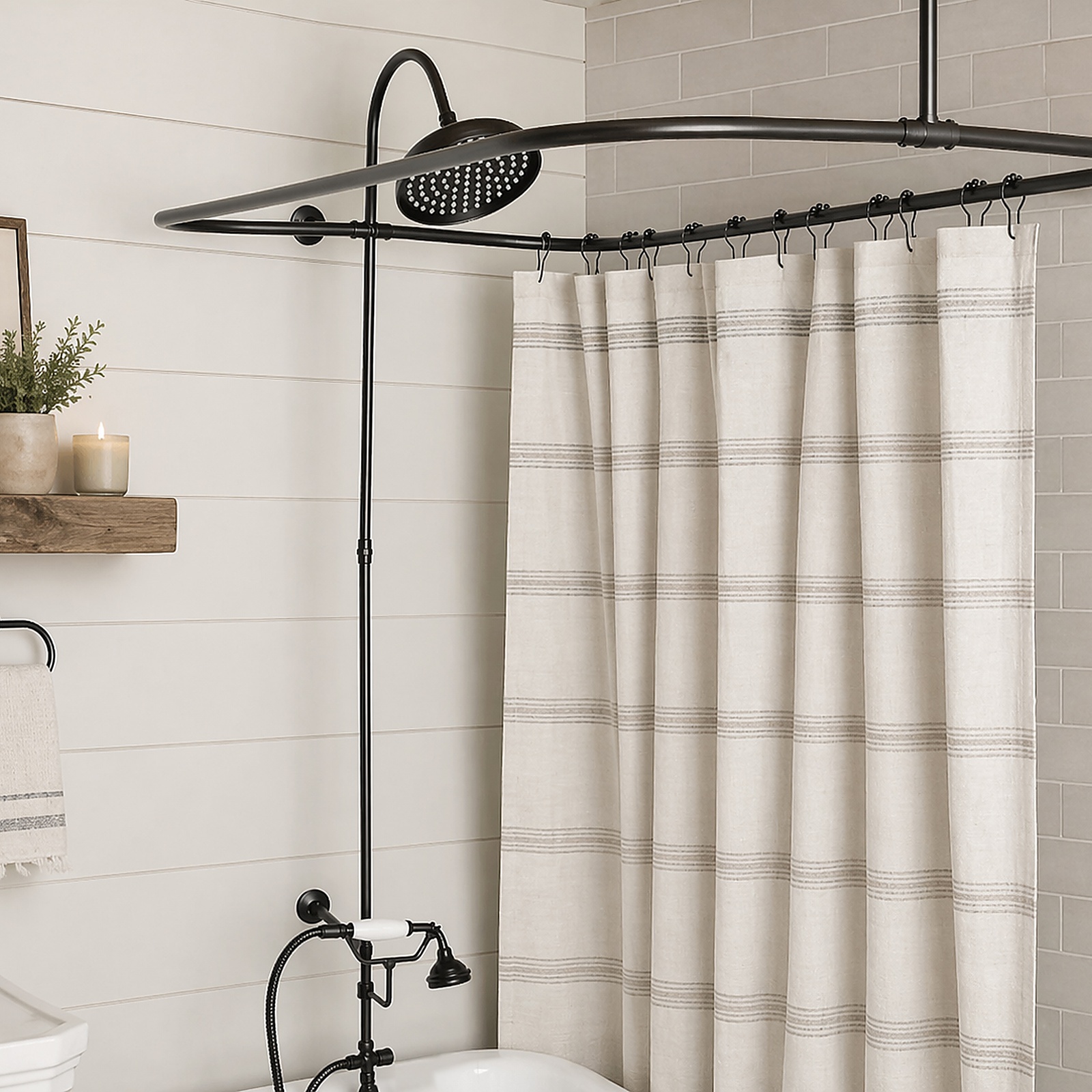 Clawfoot Tub End Mount Shower Conversion Kit