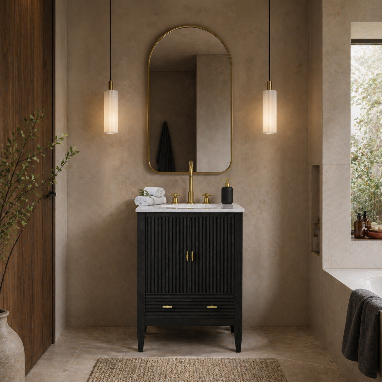 Valmont 24 Inch Fluted Vanity Base