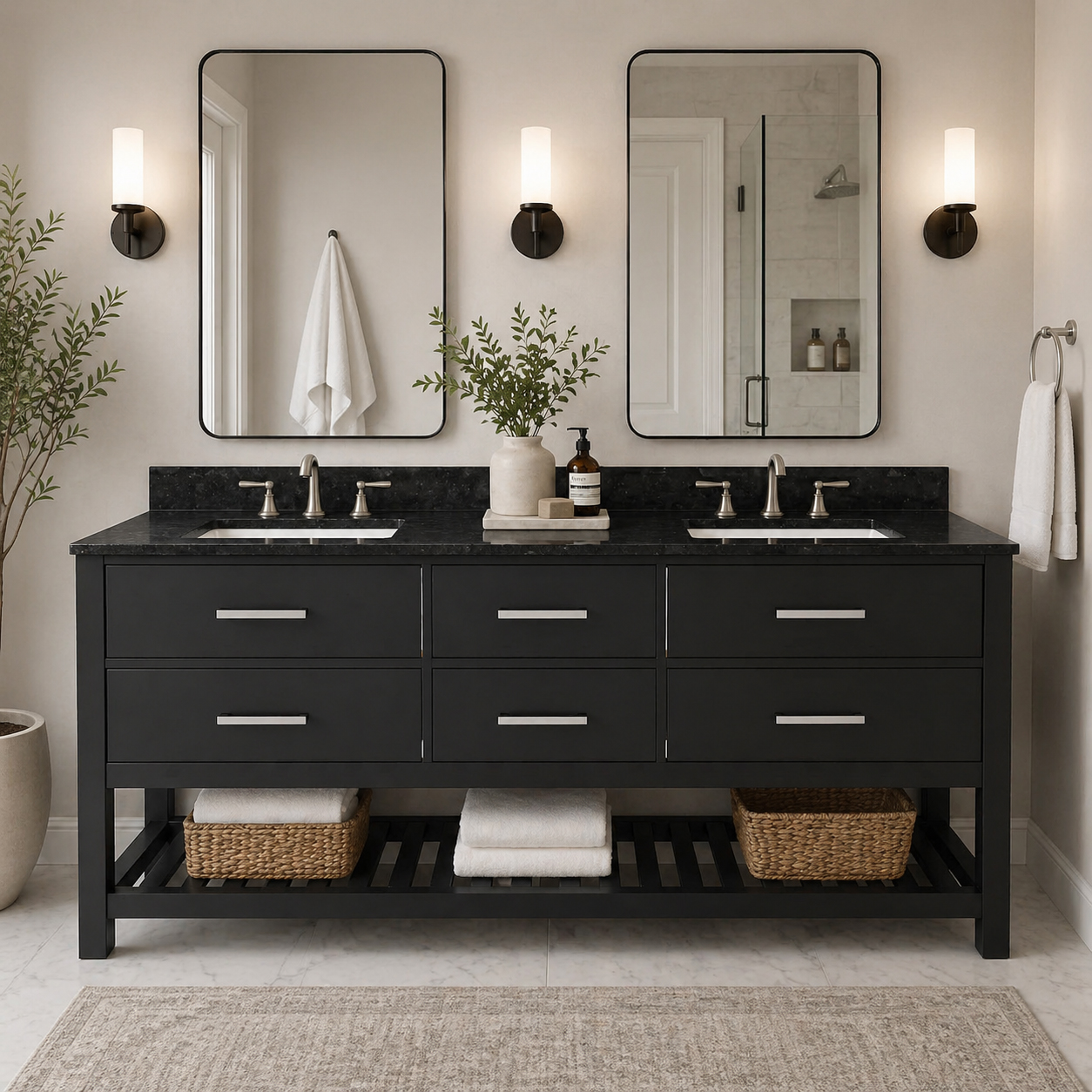 Holden 72 Inch Birch and Oak Console Vanity
