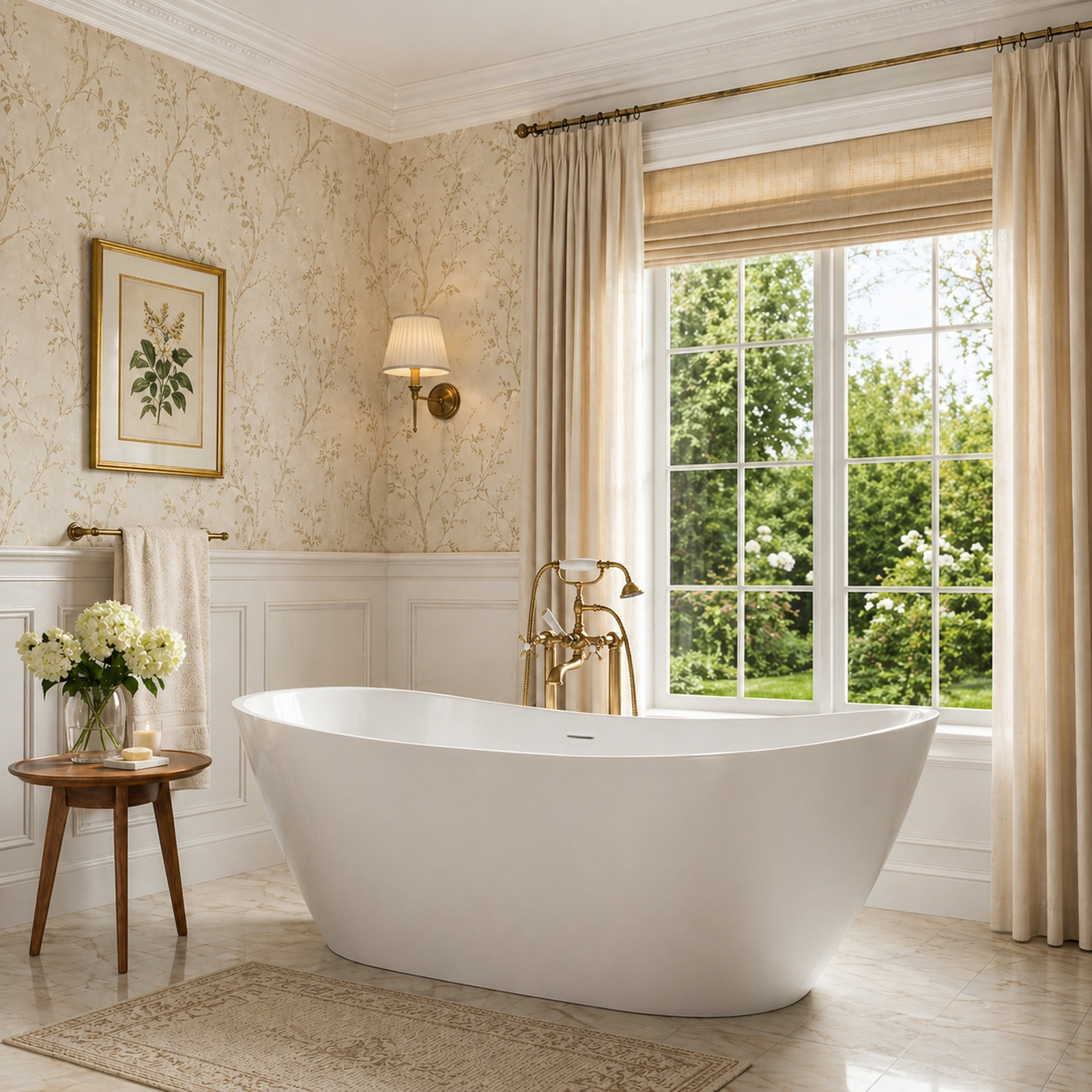 Sunrise Acrylic Double Slipper Freestanding Bathtub – No Faucet Drillings