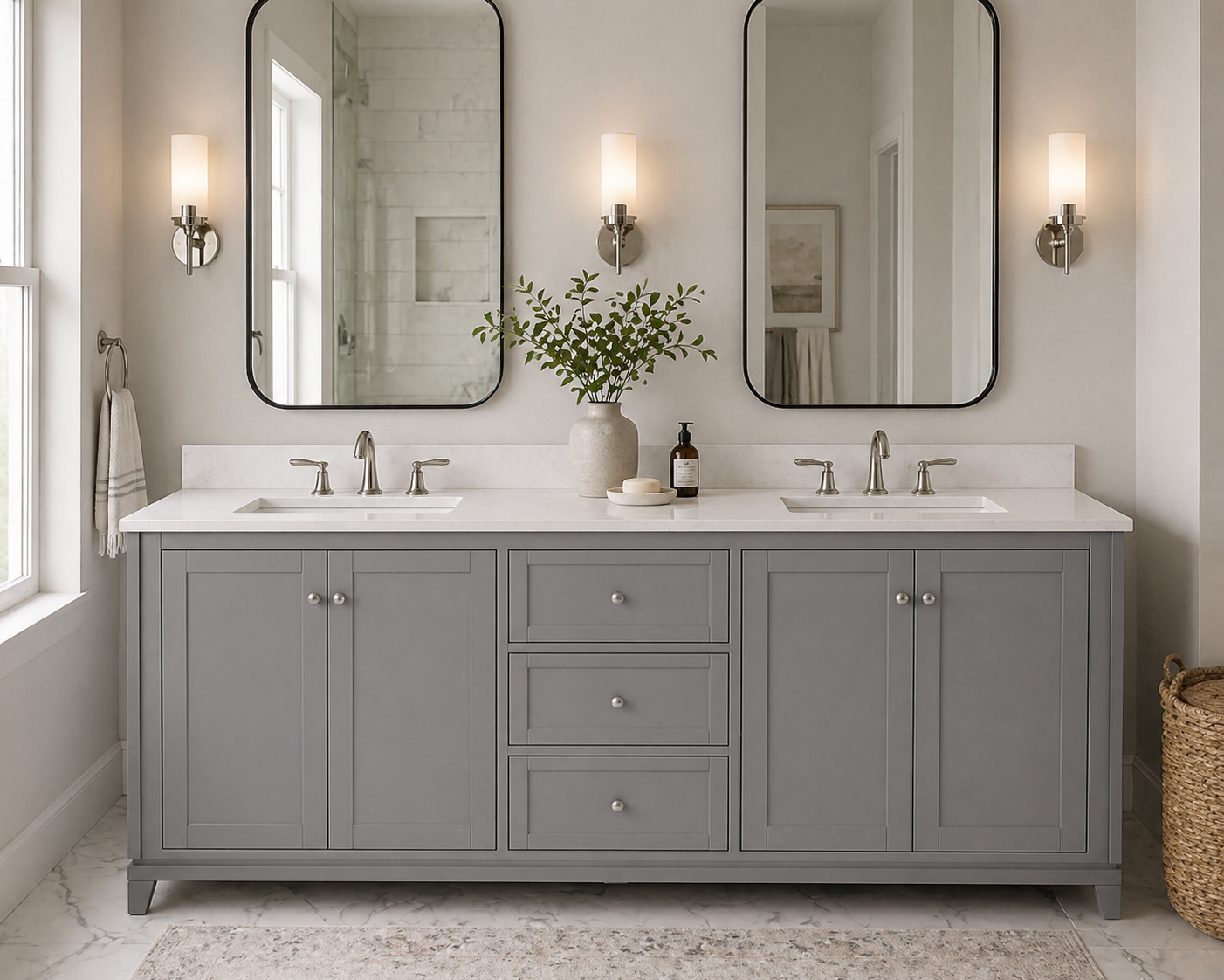 Placid 72 Inch Oak Vanity