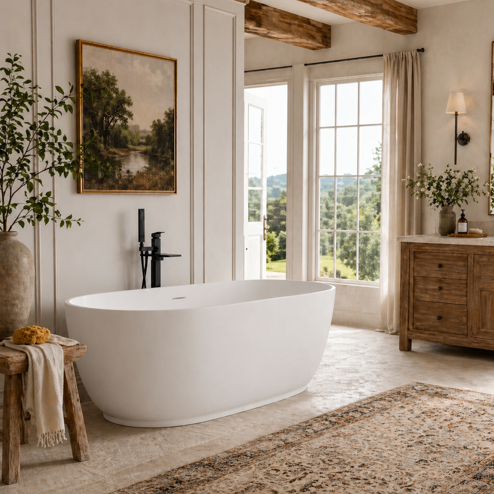 Persia Matte White Double Ended Freestanding Tub