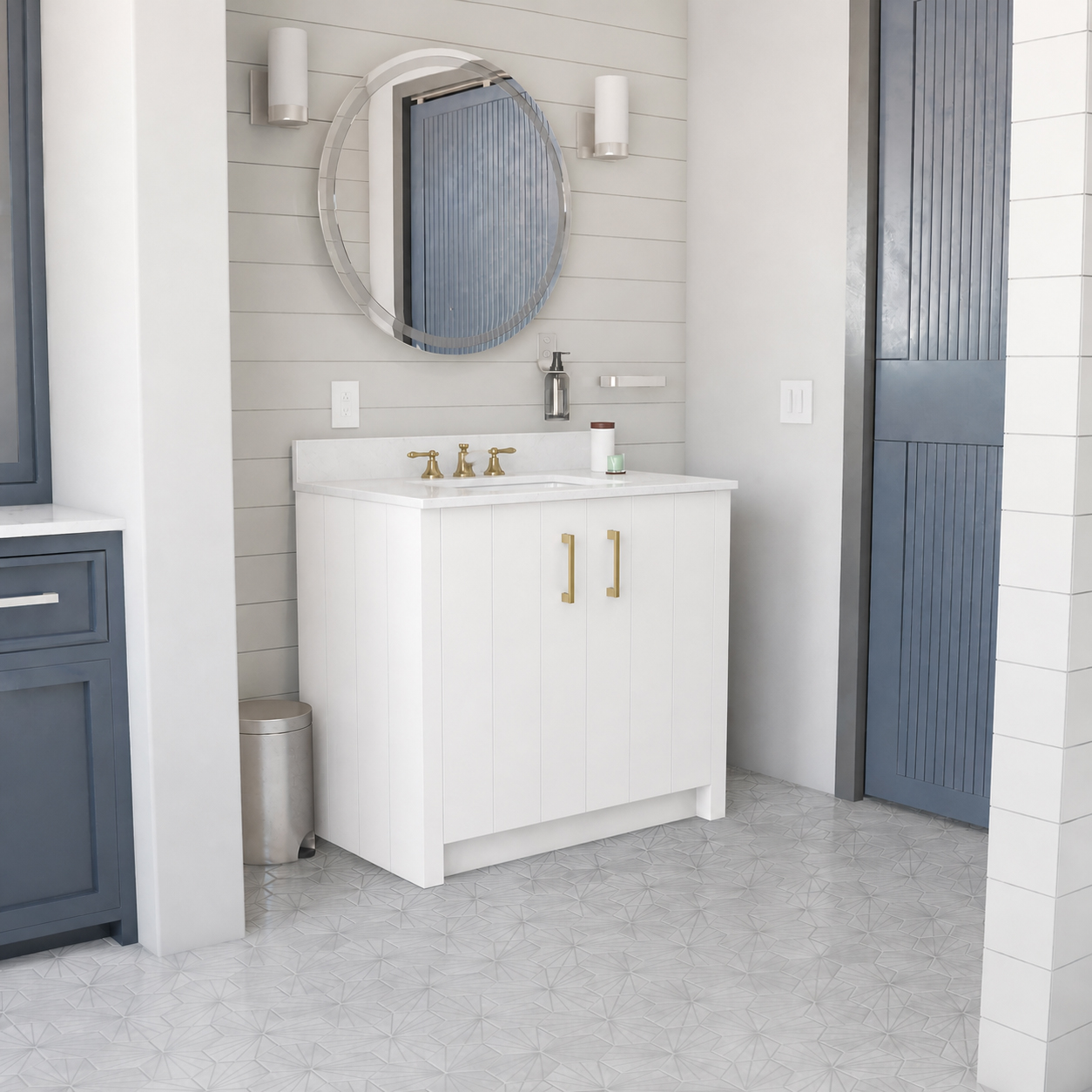 Wexler 36 Inch Solid Oak Bathroom Vanity with Undermount Sink