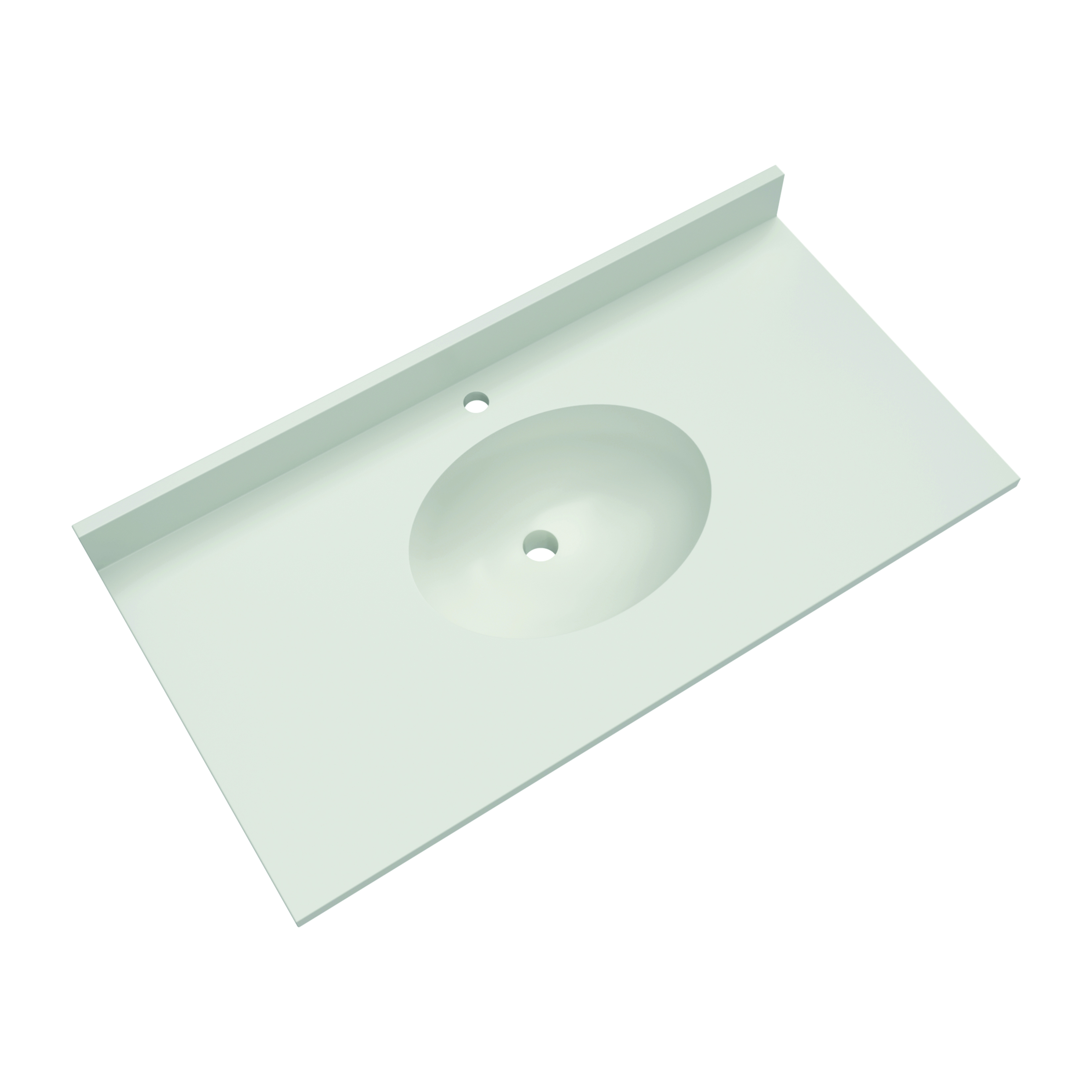VT1B1937 Ellipse 19 x 37 Single Bowl Vanity Top in White | Vanity