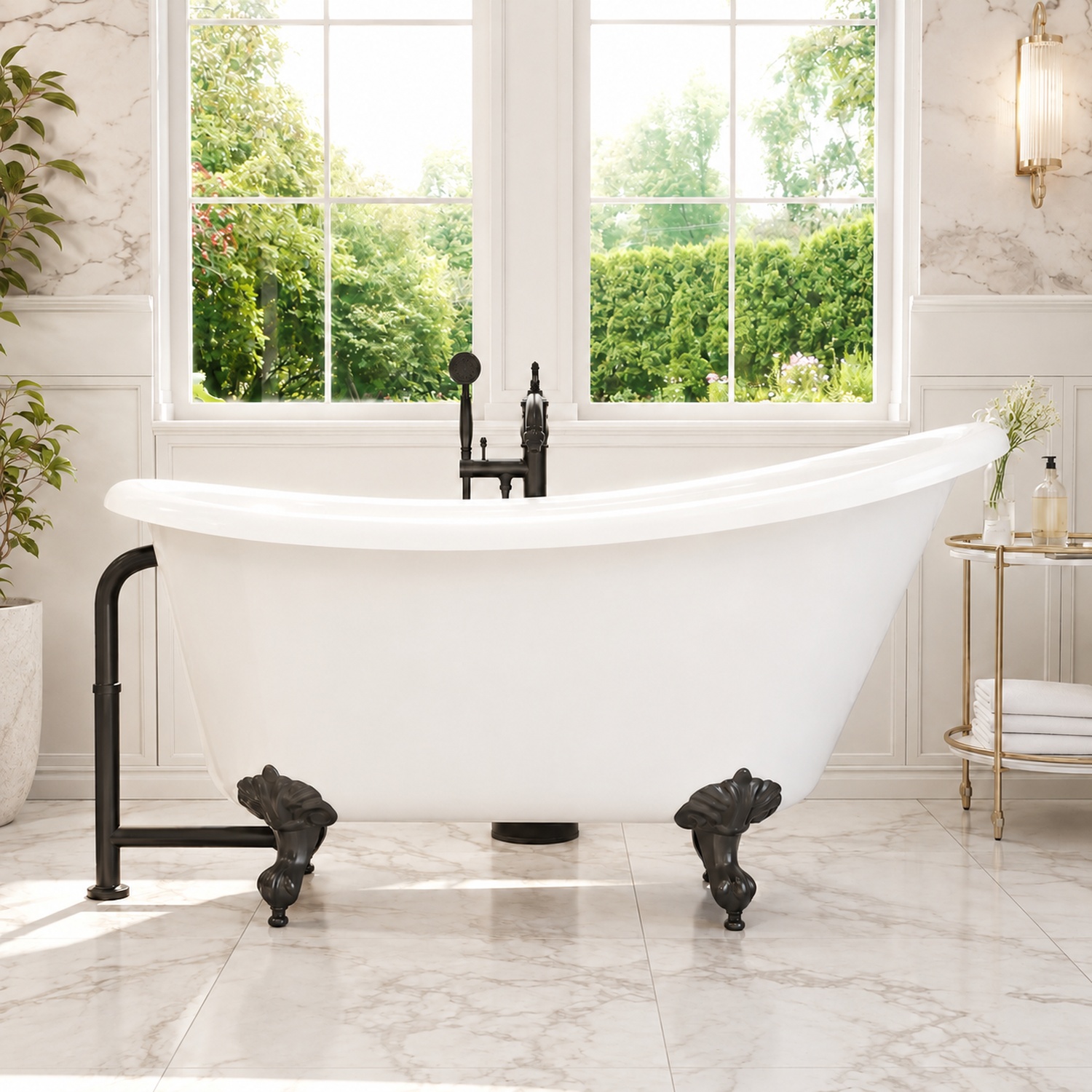 Isaiah II Acrylic Slipper Clawfoot Tub - Imperial Ball and Claw Feet