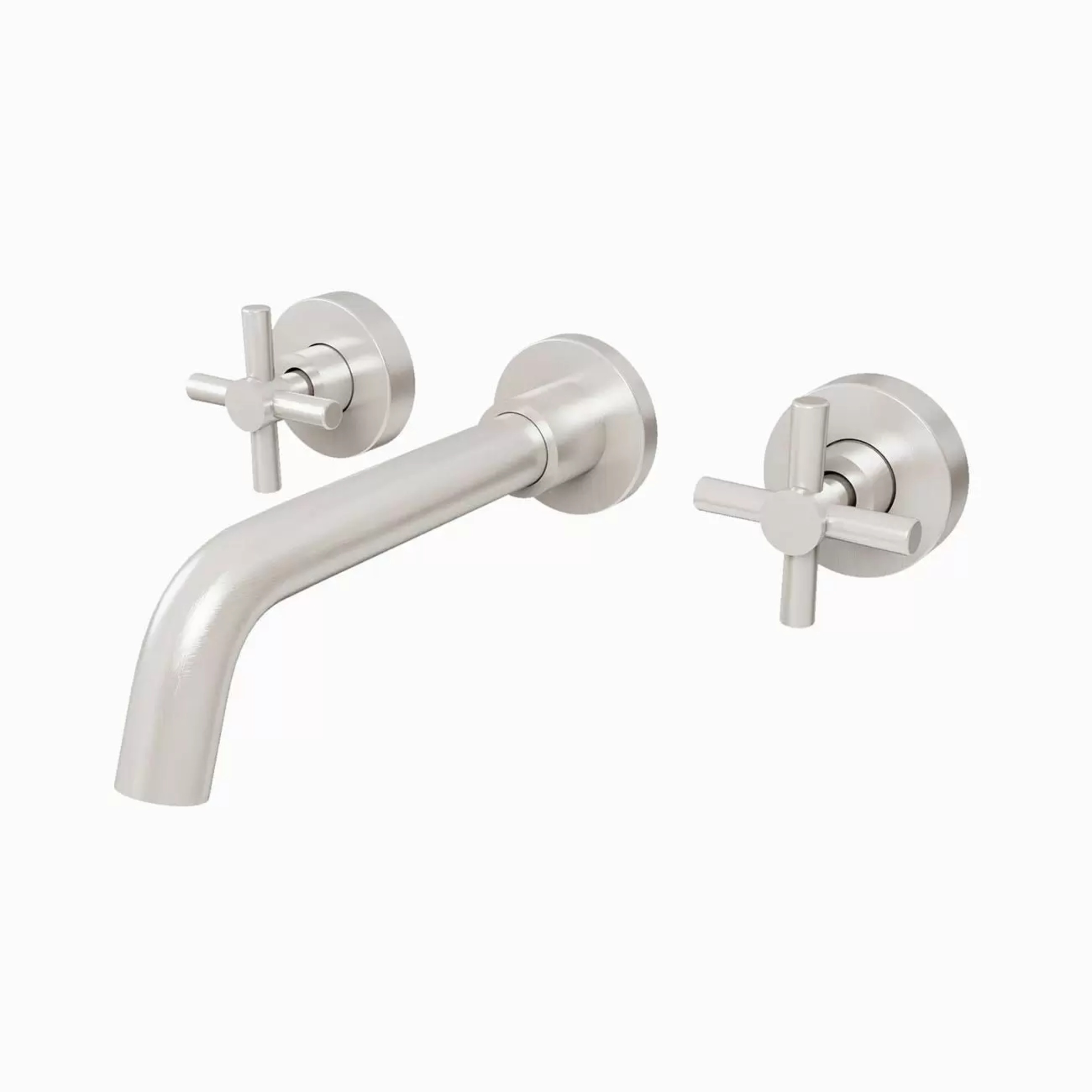 Wall-Mount Bathtub Faucet with Metal Cross Handles