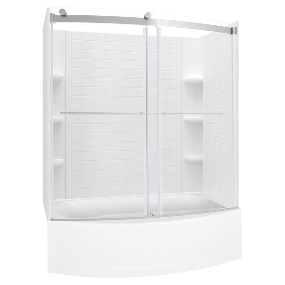 Elevate 60 In. x 60 In. Curved Barn-Style Tub Door