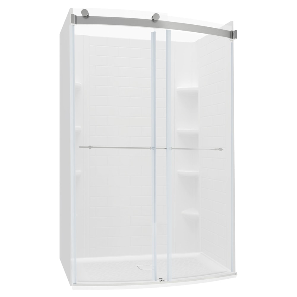 Elevate 48x30-inch Curved Shower Base with Center Drain Outlet