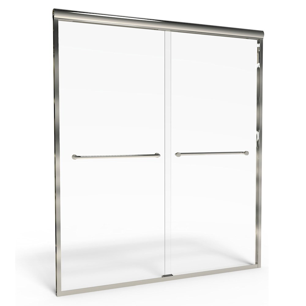 Euro 48 x 70-Inch Height Semi-Frameless Sliding Shower Door with Clear Glass