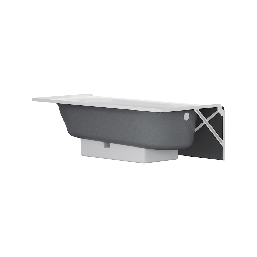 Princeton® PRO Steel 60 x 30-inch Above Floor Rough Integral Apron Bathtub with Left-Hand Outlet