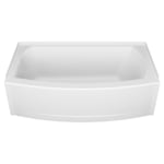 Ovation Curve 60x30-inch Integral Apron Bathtub with Left-hand Outlet with Deep Soak Drain