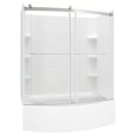 Elevate 60 In. x 60 In. Curved Barn-Style Tub Door
