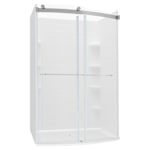 Elevate 48x30-inch Curved Shower Base with Center Drain Outlet