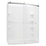 Elevate Frameless 60x72-inch Top-Roller Curved Sliding Shower Door