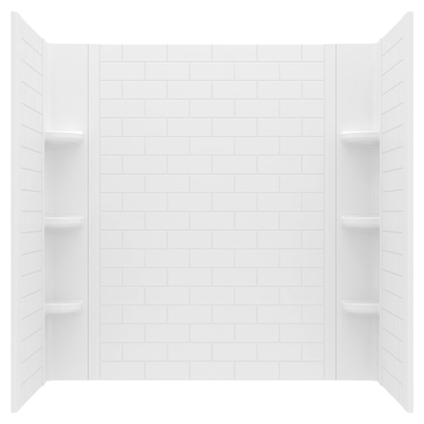Elevate 60X60-Inch Subway Pattern 3-Piece Tub Surround