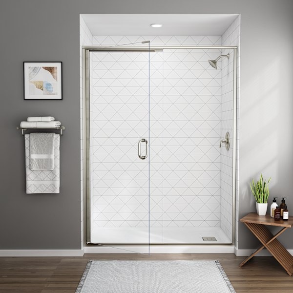 60 x 76-Inch Height Semi-Frameless Swing Door With Panel
