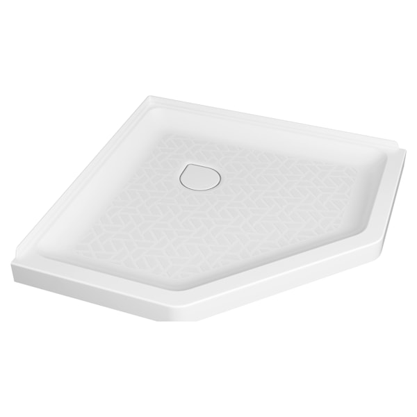 Ovation Curve 38-inch Neo-Angle Base with Center Drain Outlet
