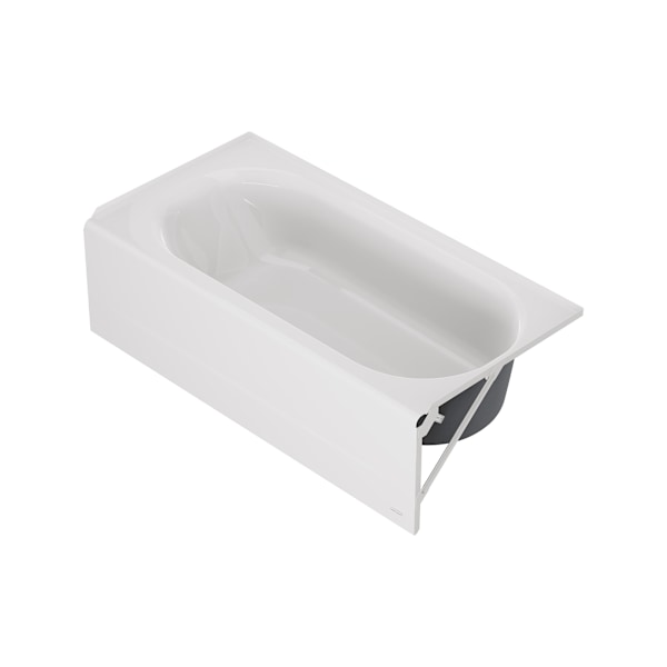 Princeton® PRO Steel 60 x 30-inch Above Floor Rough Integral Apron Bathtub with Right-Hand Outlet