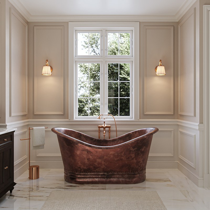 Eyre Copper Double Slipper Bathtub