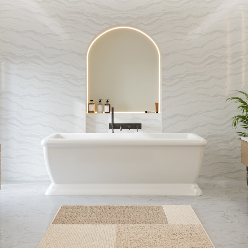 Evora 68 Inch Double Ended Pedestal Freestanding Bathtub