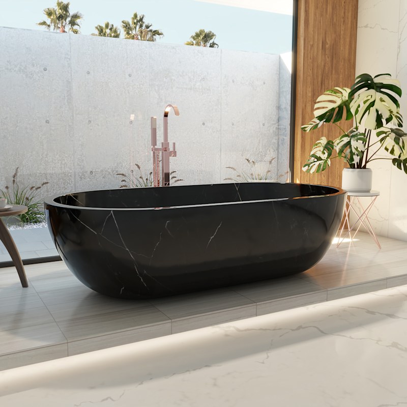 Monte Carlo 75 Inch Double Ended Marble Stone Tub