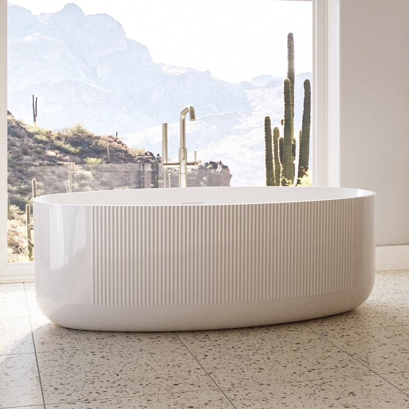 Thorne 67-Inch Acrylic Partial Fluted Soaking Bathtubs
