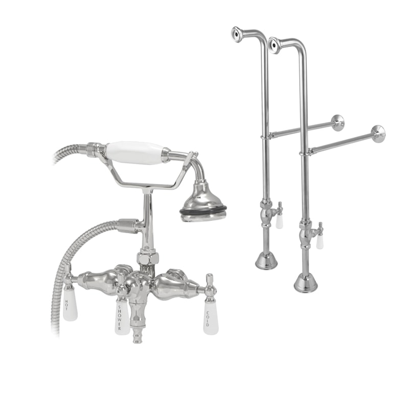 Freestanding Downspout Clawfoot Bathtub Faucet with Handshower