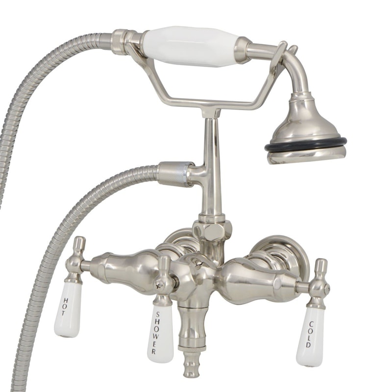 Clawfoot Bathtub Wall Mount Downspout Faucet with Handshower
