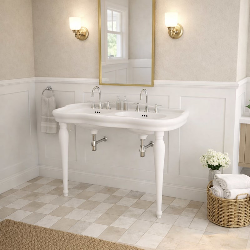 Augusta 48 Inch Double Bowl Console Sink