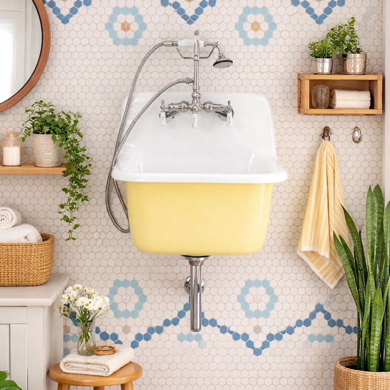 22" Cast Iron Low Back Sink