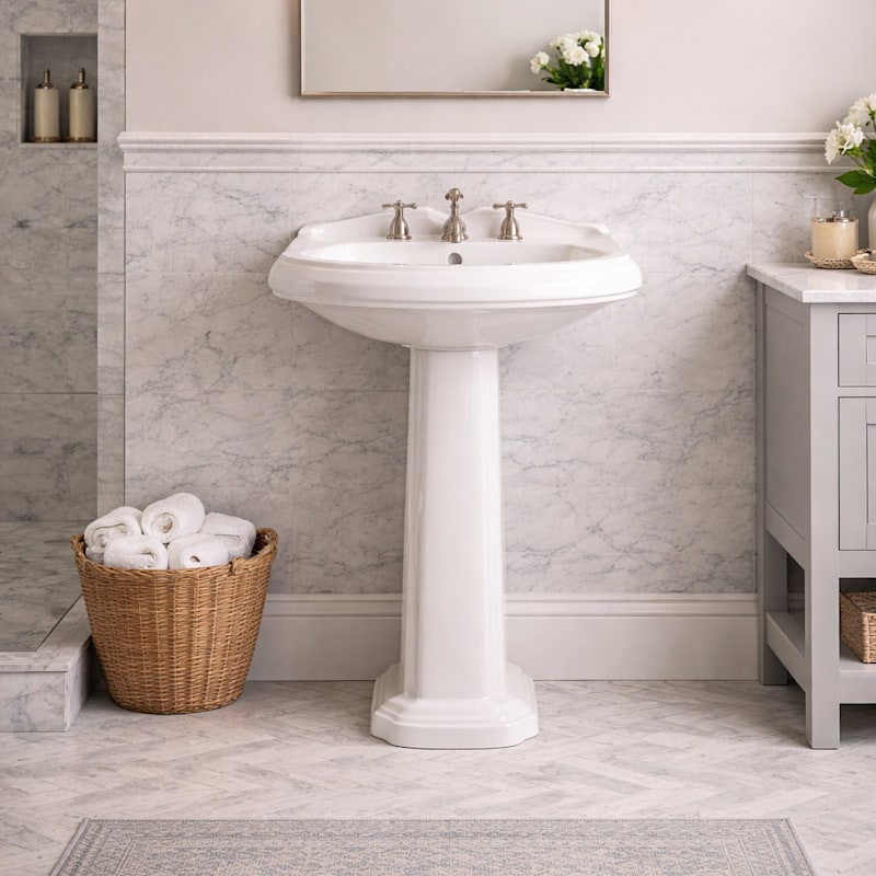 19 Inch Pedestal Sink