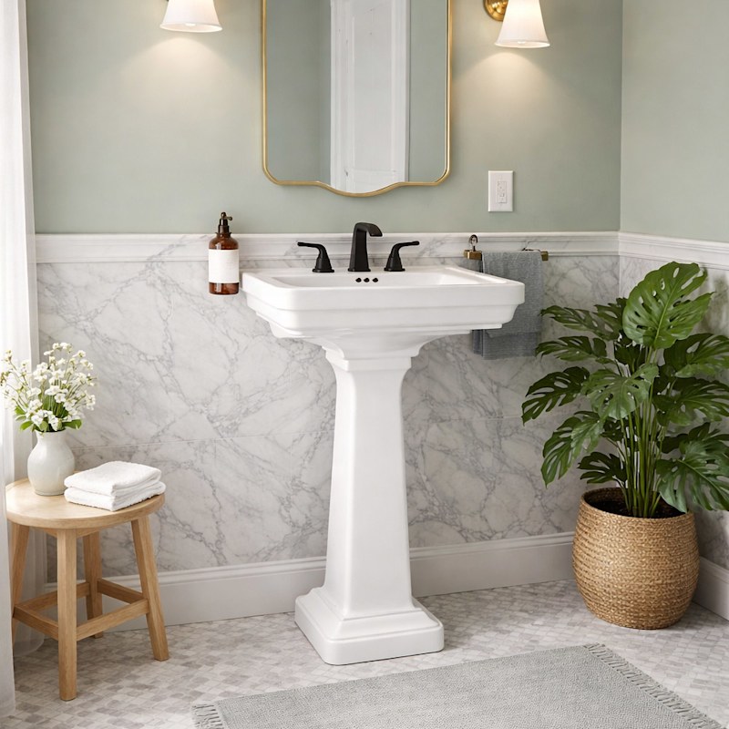 22 Inch Bathroom Pedestal Sink