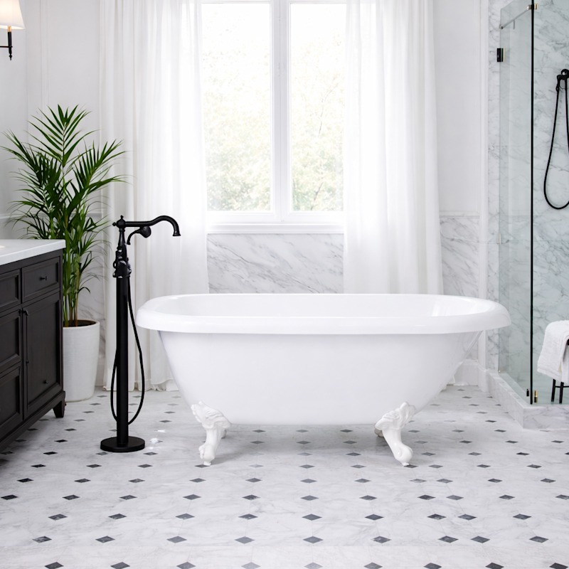 Adair Acrylic Clawfoot Classic Tub - Imperial Feet